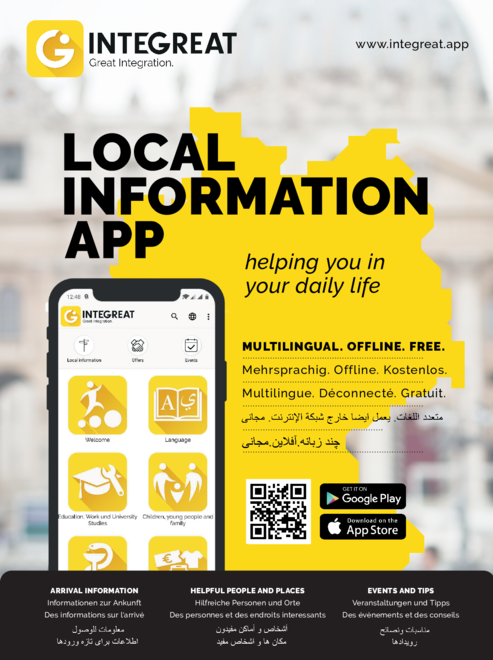 Plakat für die Integreat App - "Local Information App"