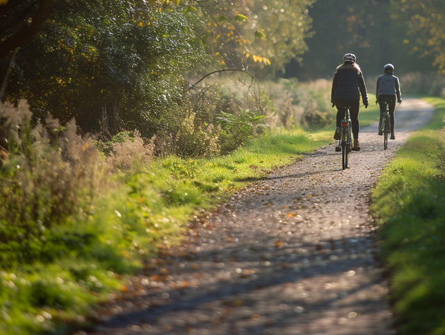 Fahrradfahrer auf Feldweg